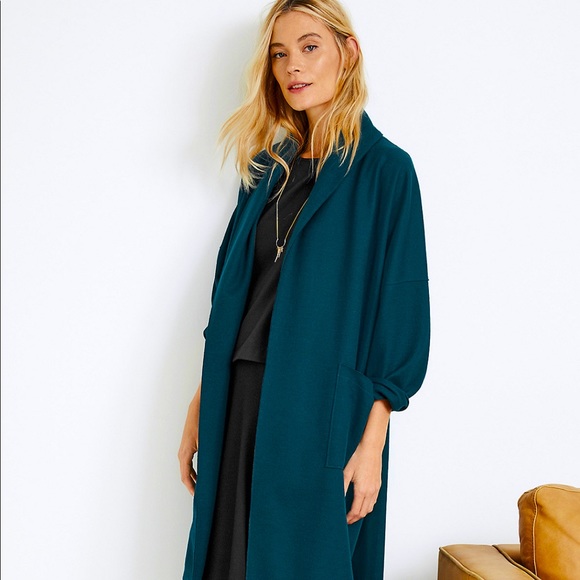 Eileen Fisher Petites Wool Open Kimono Jacket